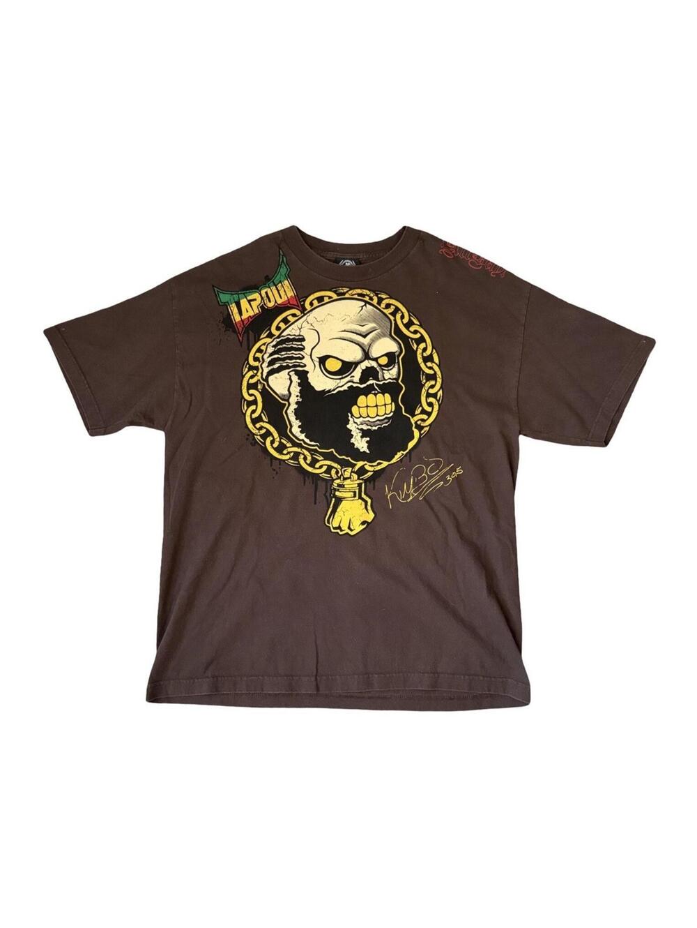 TAPOUT KIMBO SLICE All Day Vintage Brown T-shirt Screen Printed Graphic Size XL